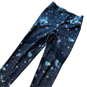 GAP fit dry Black and Blue outer space leggings size L or 9-10
